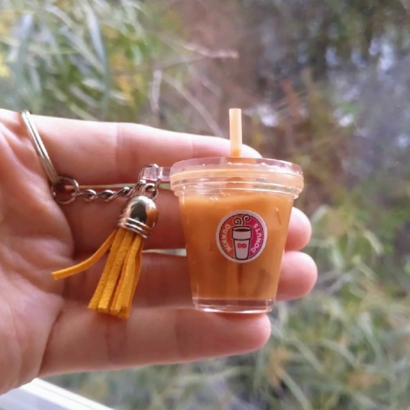 Dunkin' donuts iced coffee Keychain handmade - Picture 6 of 6